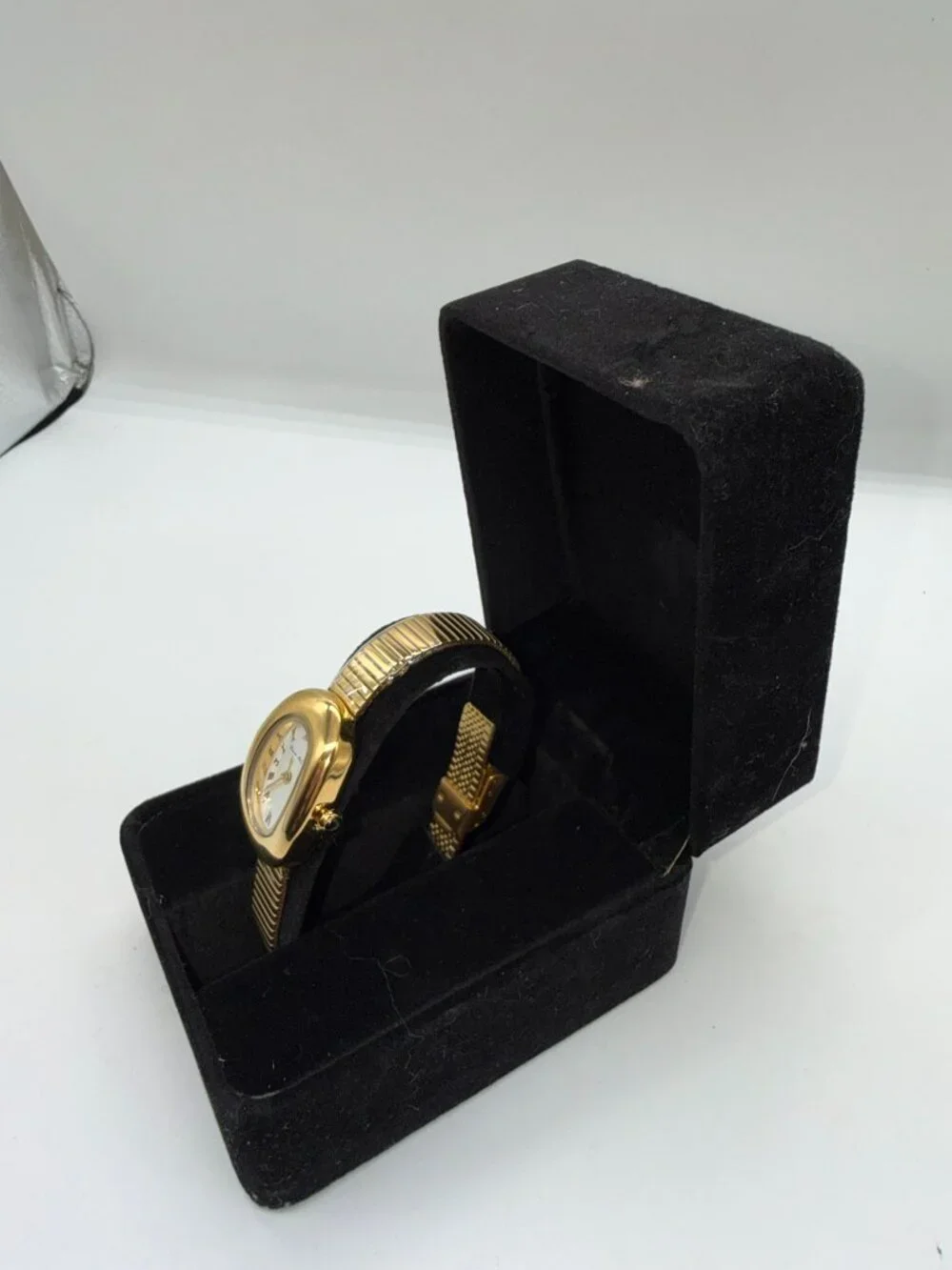Heaven Mayhem Gold Tone Oval Watch Like New Working